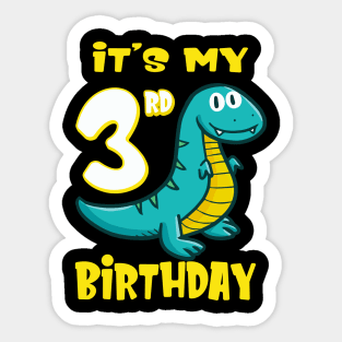 Cute Dinosaur 3rd Birthday Shirt Boys Sticker